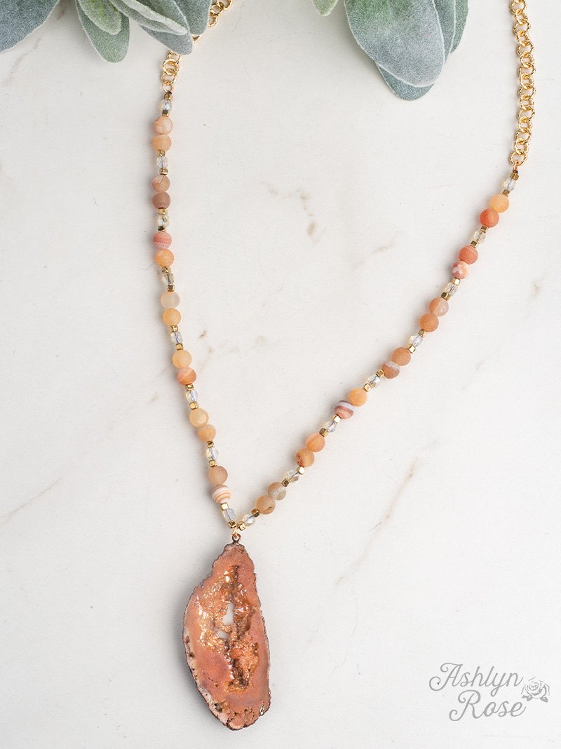 Center of the Universe Geode Beaded Stone Necklace
