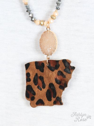 Arkansas Druzy Leopard Necklace