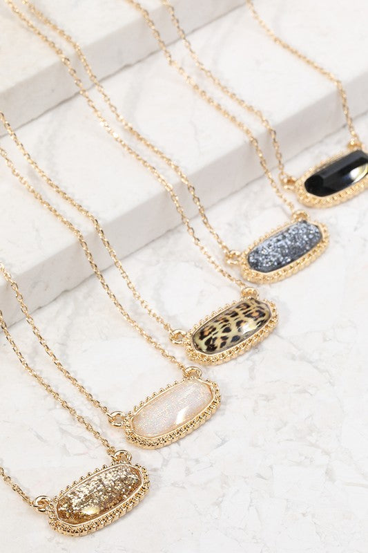 Resin Oval Necklace