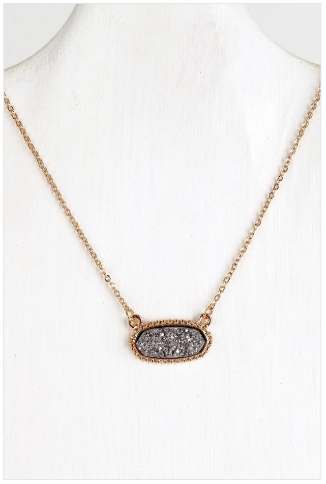 Simple Druzy Short Necklace