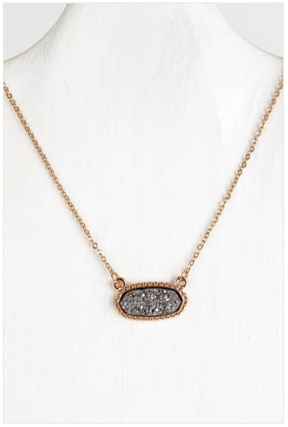Simple Druzy Short Necklace