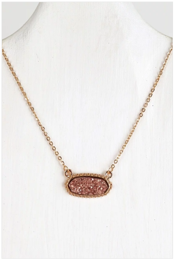 Simple Druzy Short Necklace