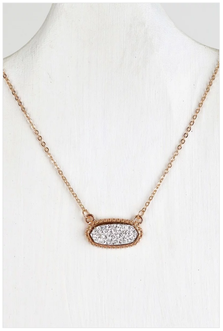 Simple Druzy Short Necklace