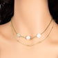 Layered Smiley Station Necklace
