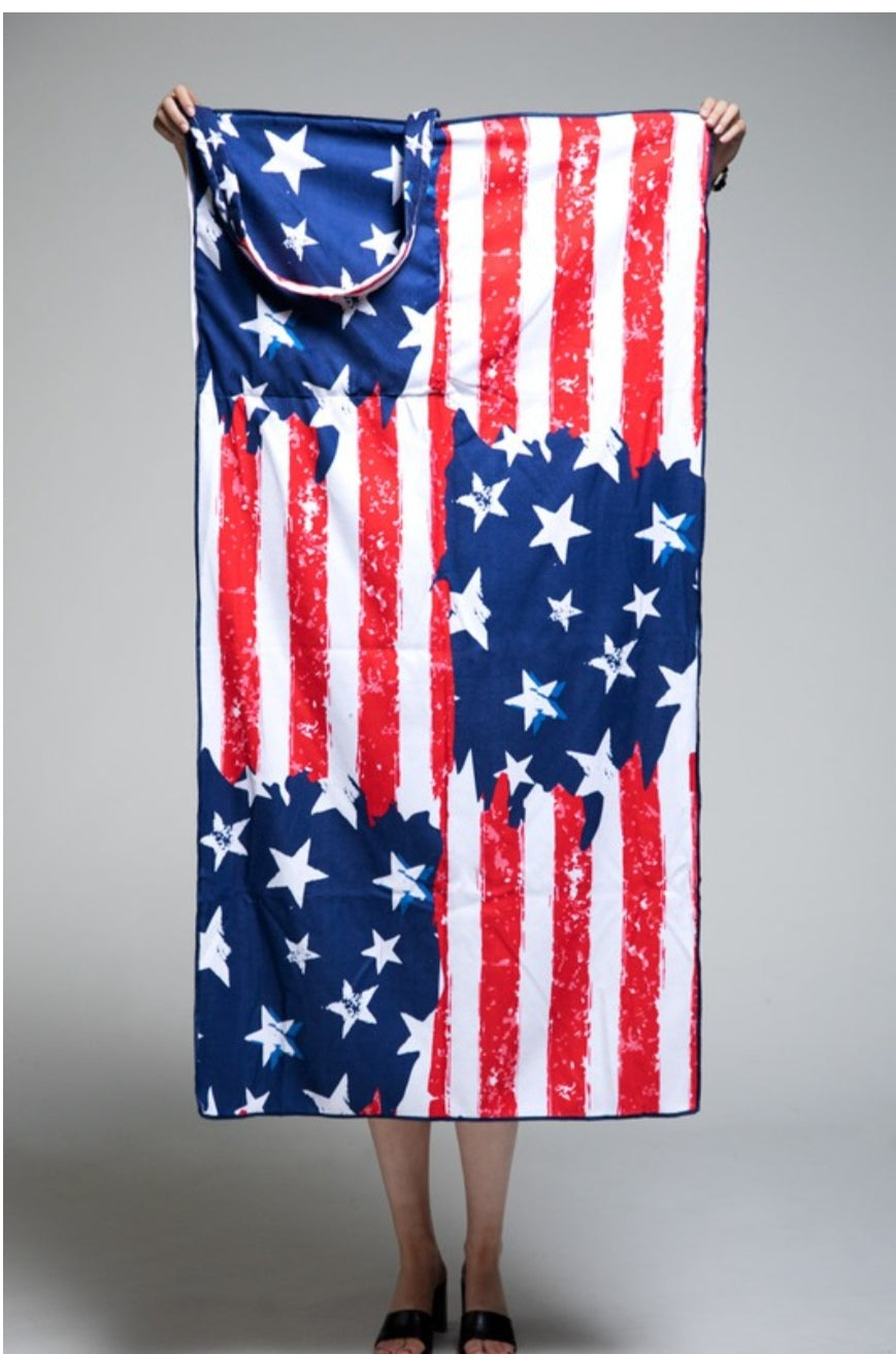 Towel Tote 2 in 1 USA Flag