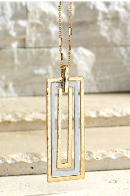 Layered Rectangle Necklace