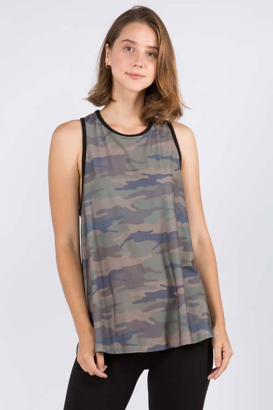 Criss Cross Camo Tank